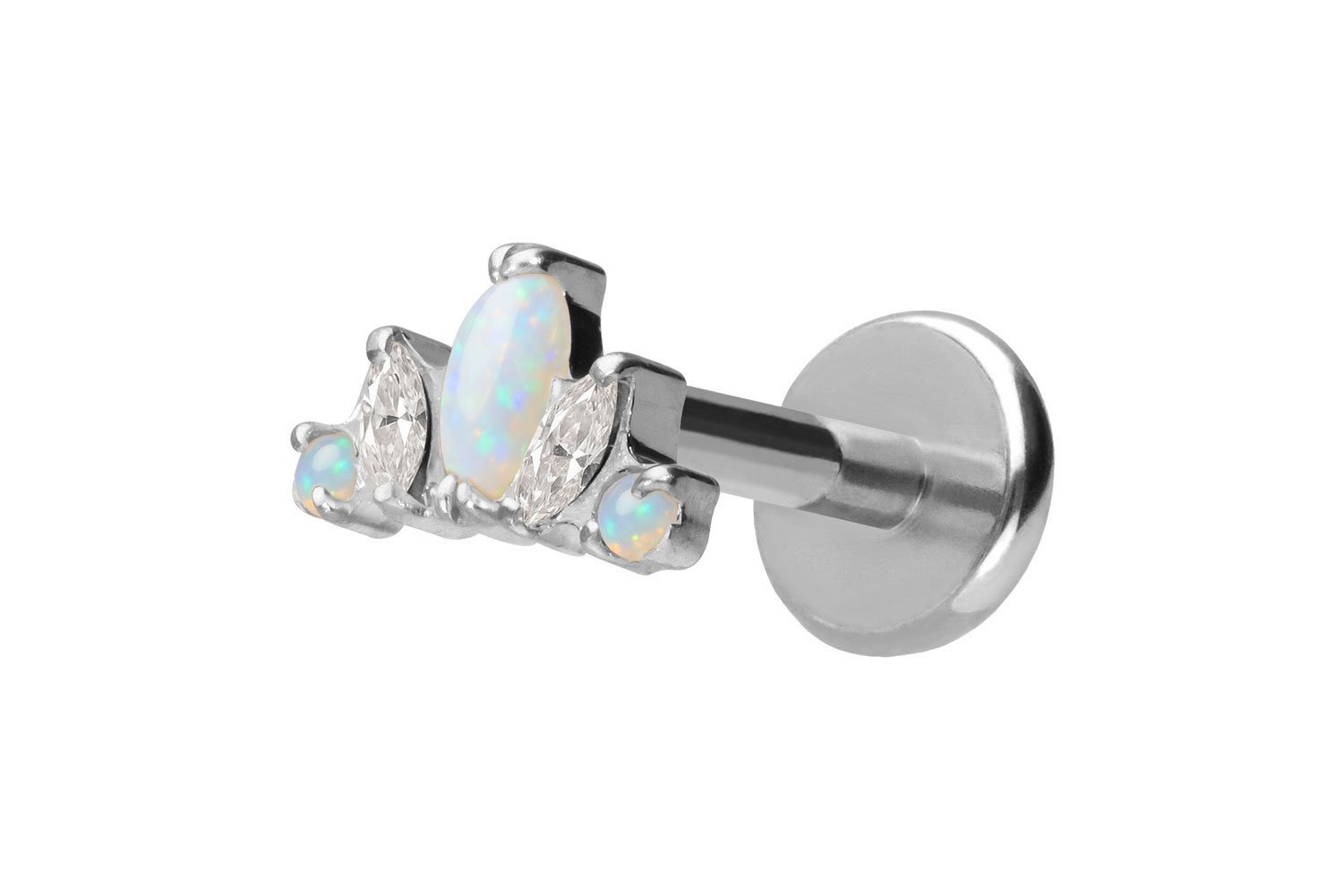 Titan Labret Piercing mit Push Fit LOTUSBLÜTE